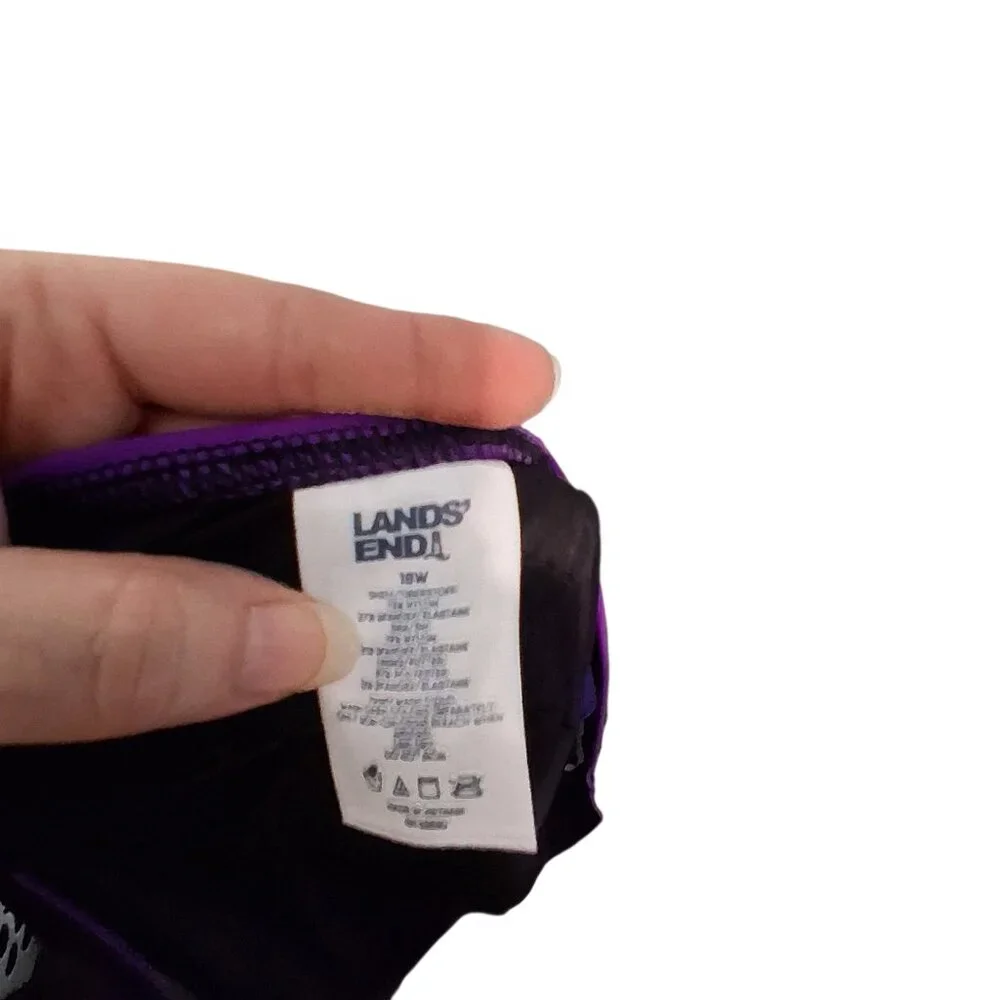 Lands End nwot new one piece swimsuit womens size 18W black purple